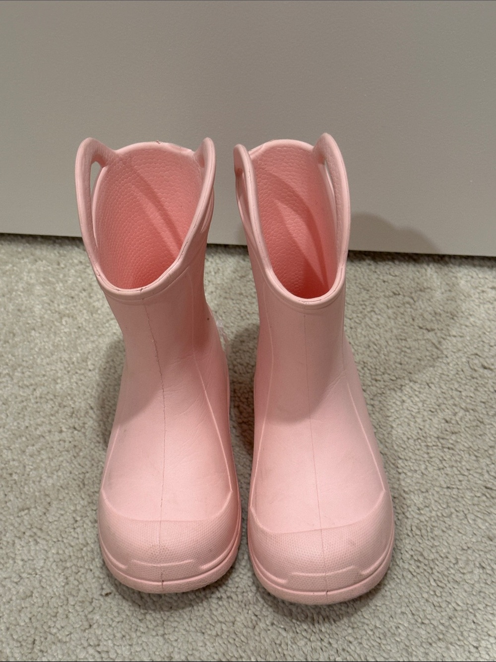 Girls' Waterproof Pink Pull-On Rain Boots